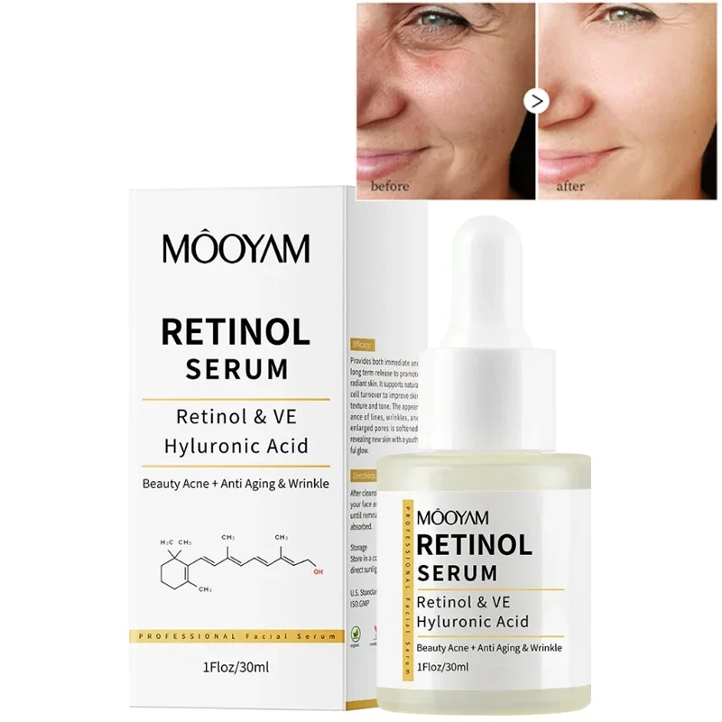 2.5% Retinol With Hyaluronic Acid VE Face Serum Effectively Anti-Aging Wrinkles Smooth Skin Acne Retinol Facial Essence