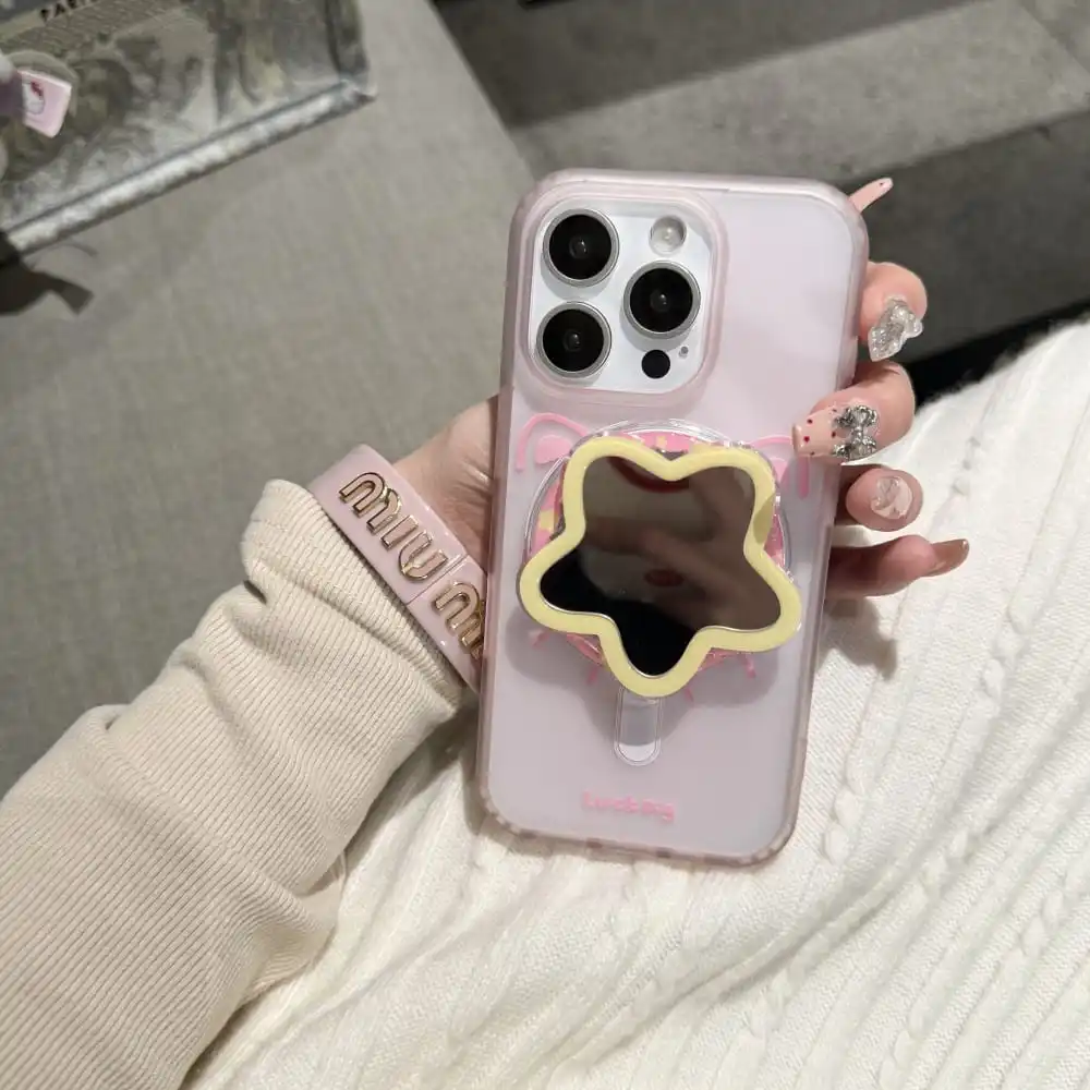 Hot Cute Cartoon Role Hello Kitty Phone Case for Iphone 13 14 15 16 Pro Max Soft Anti-fall Protect Cover with Magnetic Bracket