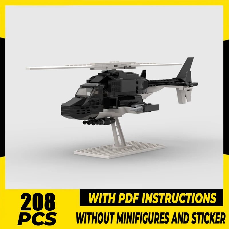 Moc Building Blocks Military Series Special Ops Helicopter Mini Airwolf Model Technology Bricks DIY Airplane Toys For