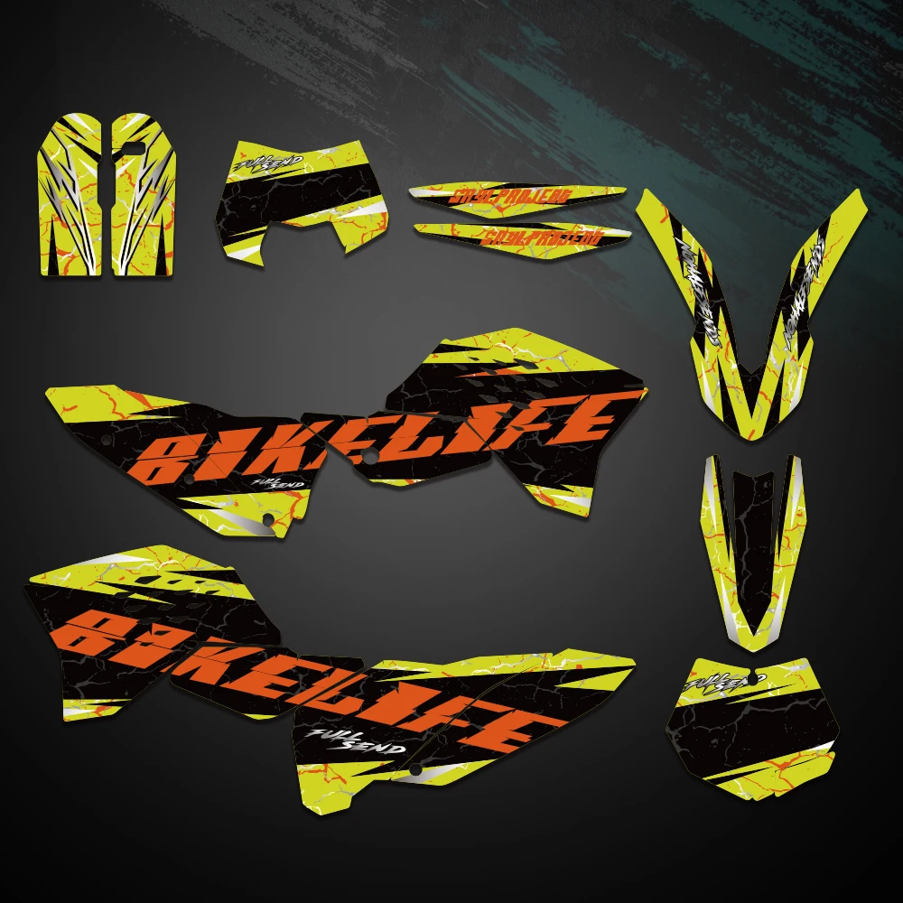 For KTM SX SXF 2007 2008 2009 2010 EXC EXCF 125 250 300 450 2008 2009 2010 2011 Graphics Decals Stickers Motorcycle Background