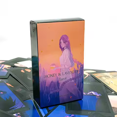 Honey and Lavender Tarot Deck Mystical Artwork, Durable &amp; Portable, Perfect For Spiritual Guidance &amp; Collectors