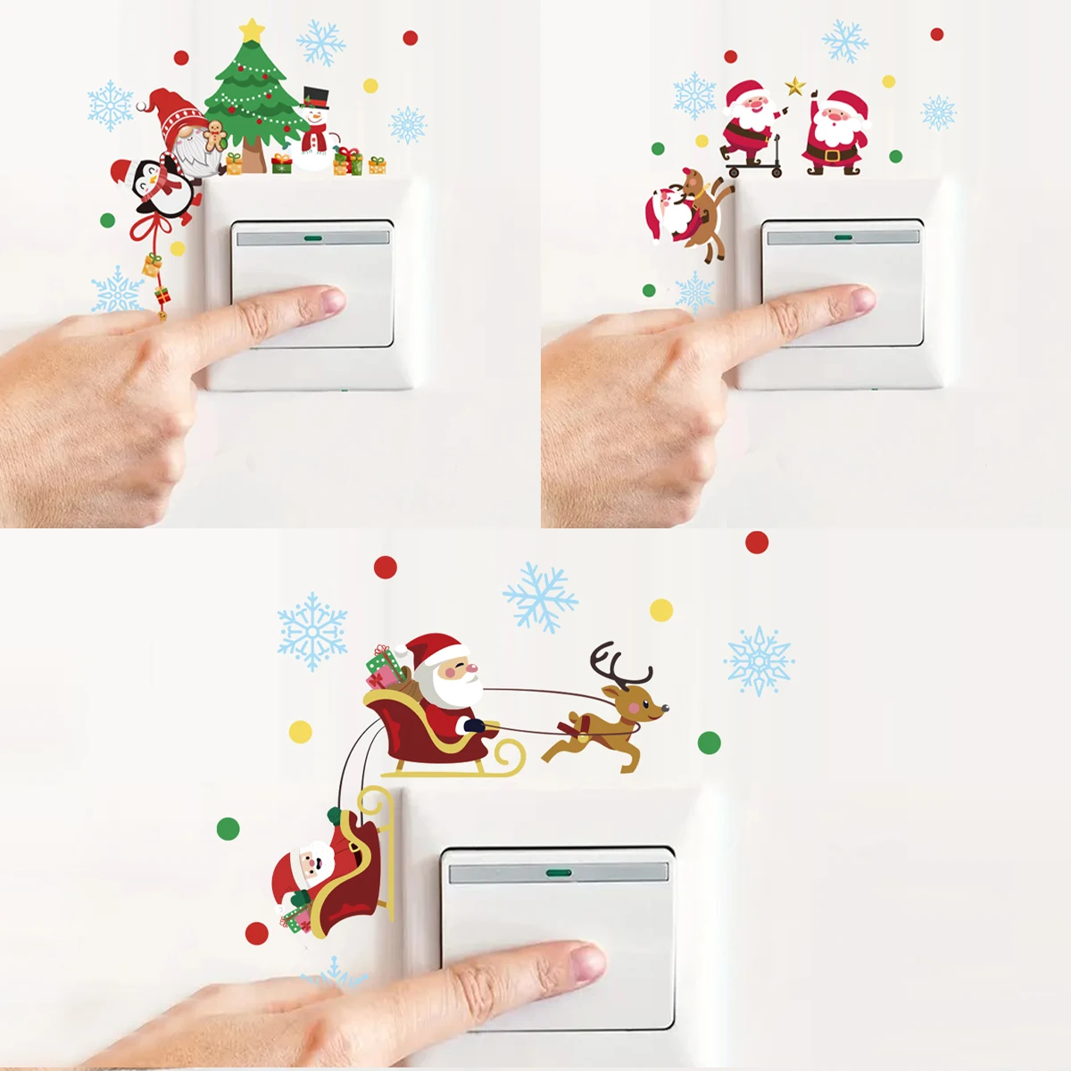Christmas Switch Sticker Merry Christmas Decoration for Home 2025 Pendant Xmas Sticker Ornament Navidad Natal New Year Gift 2026
