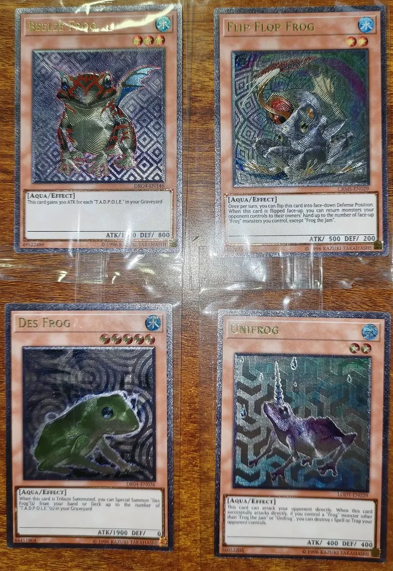 Yu-Gi-Oh TCG Treeborn Frog / Des Frog / Unif Rog / Beelz Frog / Flip Flop Frog - Cartão Colecionável de Brinquedo Infantil (Não Original)