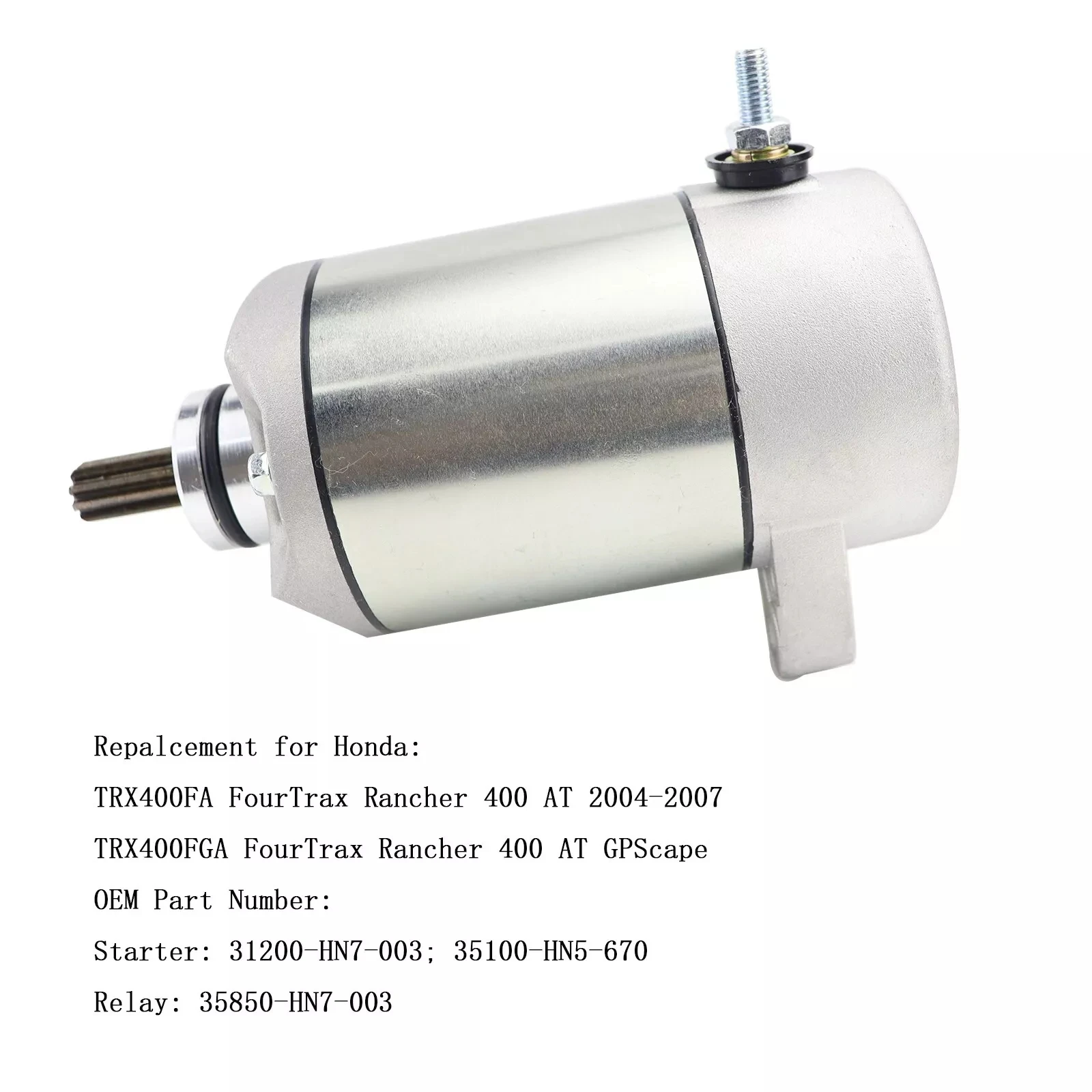 Starter Motor for Honda Honda Rancher 400 TRX400FA TRX400FGA 2004-2007 31200-HN7-003