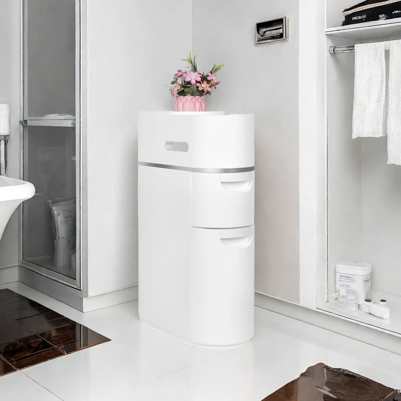 

Современный напольный шкаф для хранения, водонепроницаемый пластиковый шкаф для хранения, вместительный узкий шкаф для ванной комнаты, аксессуары для спальни