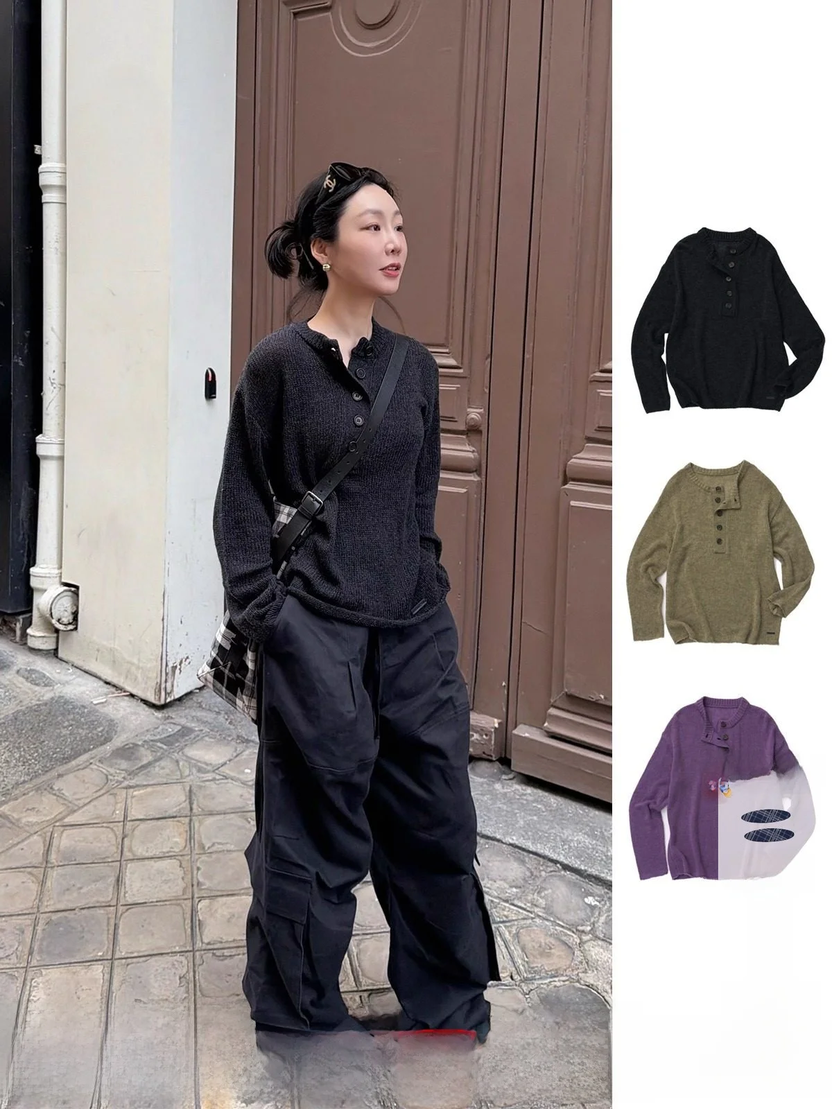 

Вязаная кофта REFOUND TEN: повседневная женская модель с длинным рукавом, модная, из полиэстера, нейлона и шерсти, ручная работа.