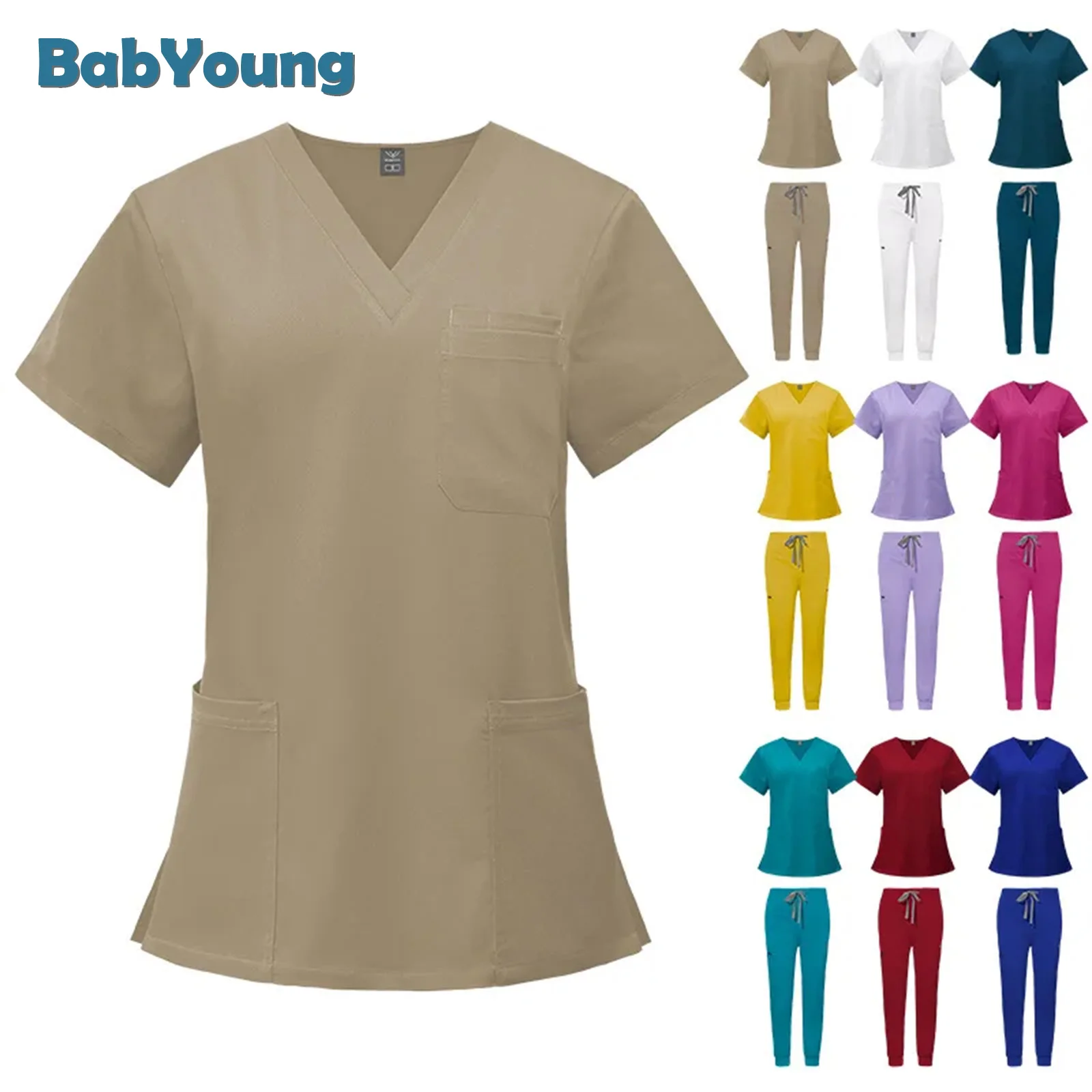 

Multicolor Unisex Short Sleeved Phary Nurse Uniform Hospital Doctor Workwear Oral Dental Surgery Uniforms Medical Scrubs Sets