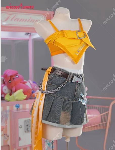 

Miccostumes Women's Angela Cosplay Costume K-pop Crossover Skin Top and Skirt with Gloves and Dolls Halloween Cosplay Costumes