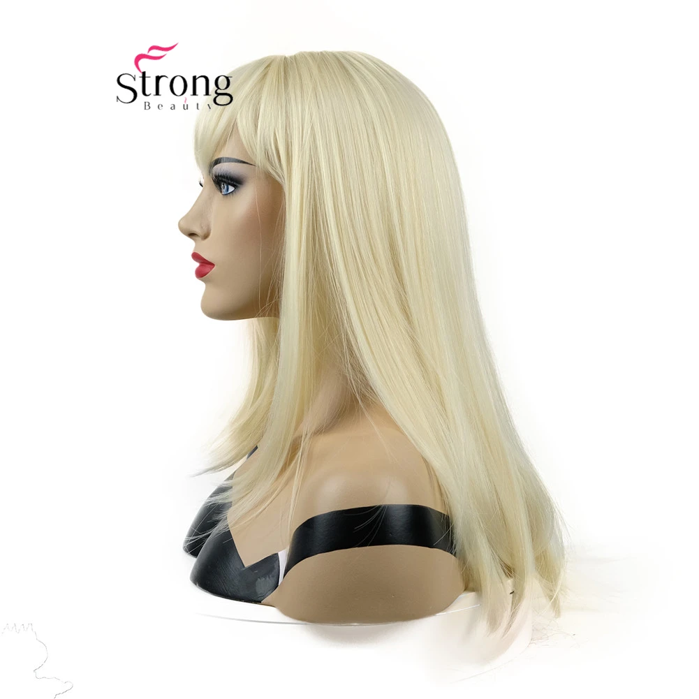 

StrongBeauty Long Straight Silky Blonde Heat Ok Full Synthetic Wig COLOUR CHOICES