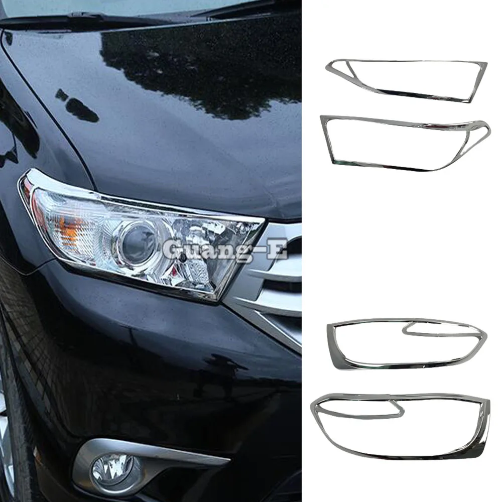 

Автомобильный передний фонарь, рамка, ABS, хромированная накладка, накладка, лампа для Toyota Highlander 2008 2009 2010 2011 2012 2013 2014