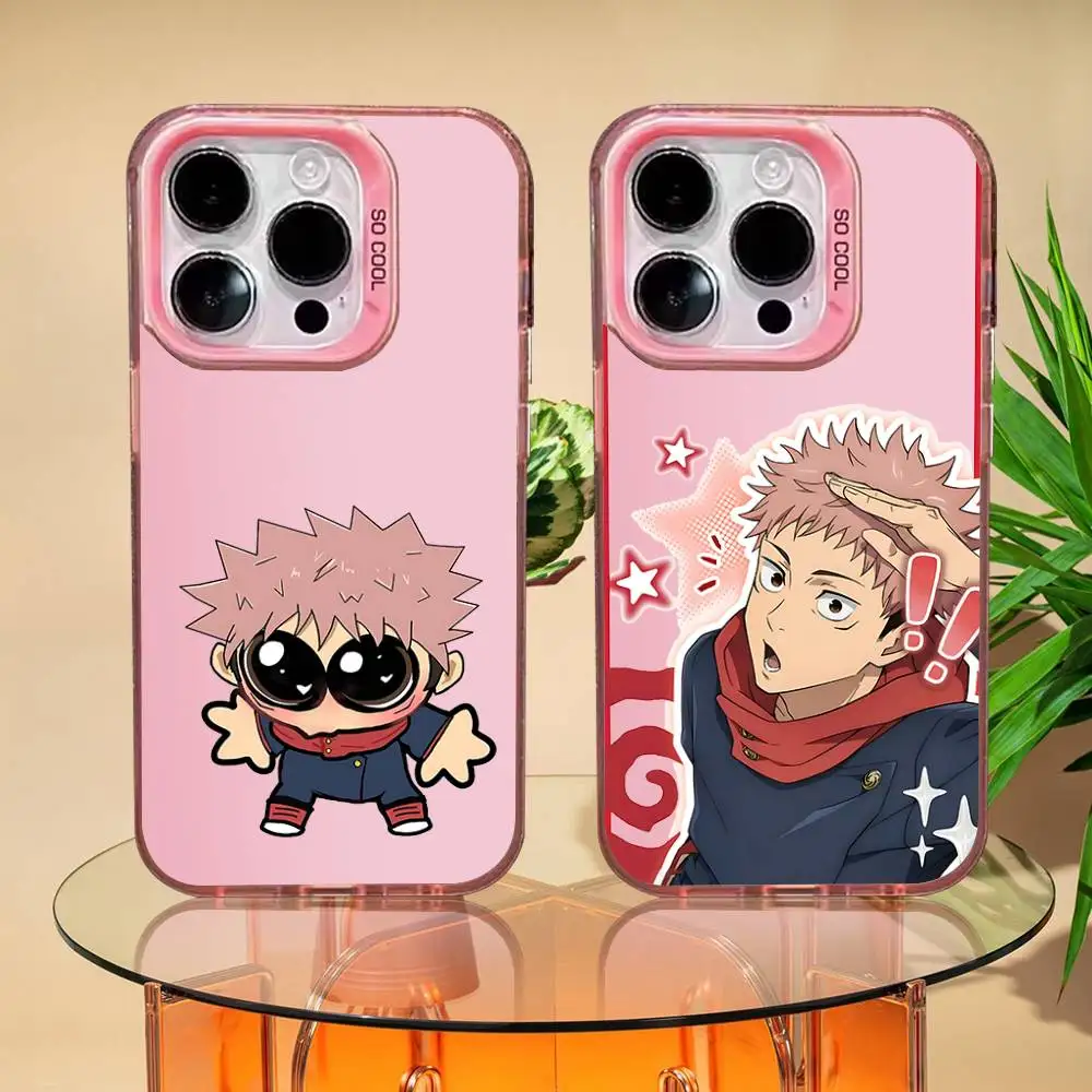

Yuji Itadori Cute Phone Case For iPhone 16,15,14,13,12,11,Pro,XS,Max,Plus,Mini,SE Pink Candy Matte Shockproof Cover