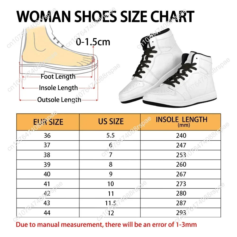 Custom High Top Leather Sneakers Shoes Print On Demand Image Design Woman Man Holiday Party Matching Customized DIY Dropshipping