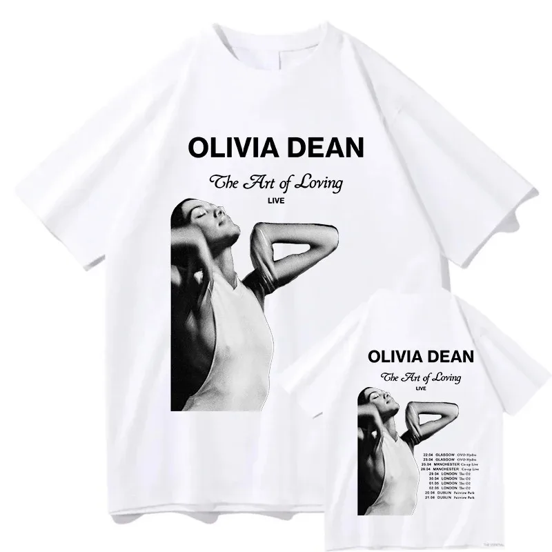 أوليفيا دين فن المحبة الجرافيك طباعة تيز موضة تي شيرت القطن قصير الأكمام عادية للجنسين الشارع الشهير بلايز الملابس
