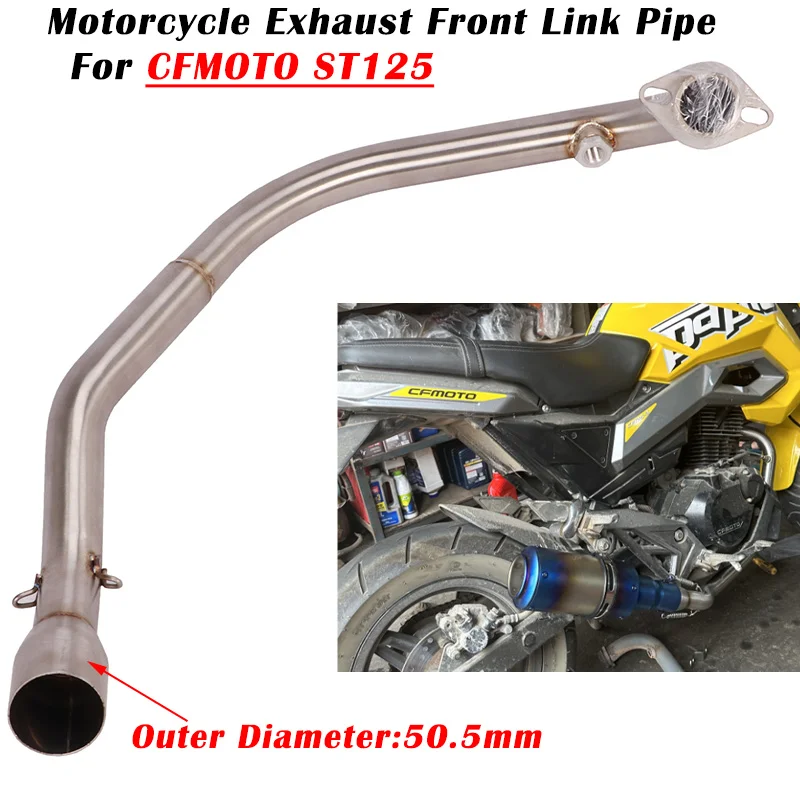 Exhaust Escape System Modified Muffler 51mm Front Link Pipe Stainless Steel Connect Slip On For CFMOTO ST125 ST 125 Motorcycle