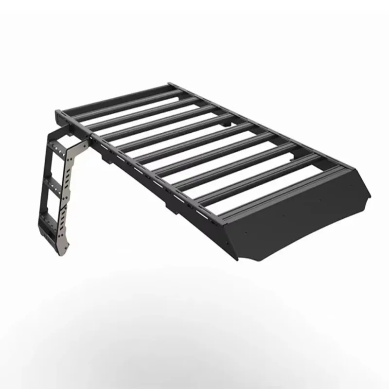 Aluminum Roof Rail Rack Basket Luggage Rack with Ladder Full Length Modular Roof Rack for Land Cruiser Prado LC250 2024 2025