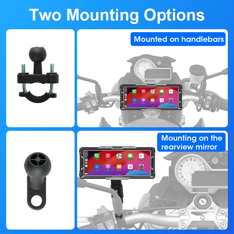 8.1 بوصة Carplay دراجة نارية أندرويد السيارات نظام تحديد المواقع والملاحة شاشة عرض مقاومة للماء ل موتو المزدوج بلوتوث واي فاي لوحة القيادة الرقمية