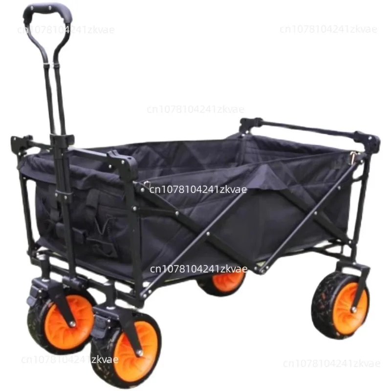 Collapsible Folding Utility Beach Cart Wagon Heavy Duty Large Capacity Fold Wagon Ourdoor Trolley Portable Garden Camping Cart