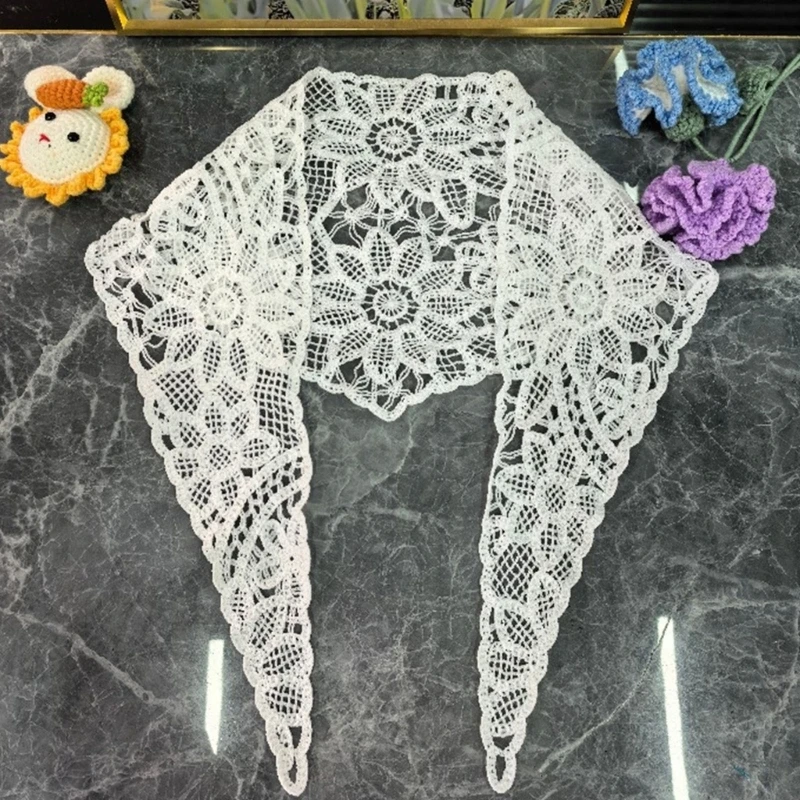 340D Soft Breathable Cotton Lace Shawl Wrap Neck Scarf For Daily Use And Travel