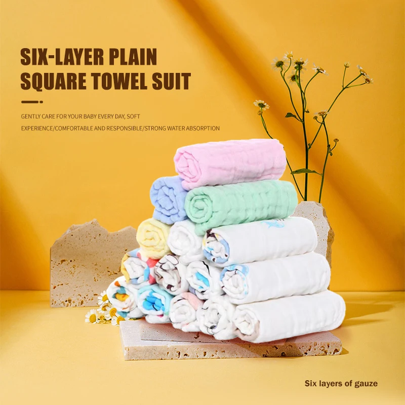 5 PCS 30x30cm  Cotton Soft Baby Towels Baby Face Towel Handkerchief Bathing Feeding Face Washcloth Wipe burp cloth