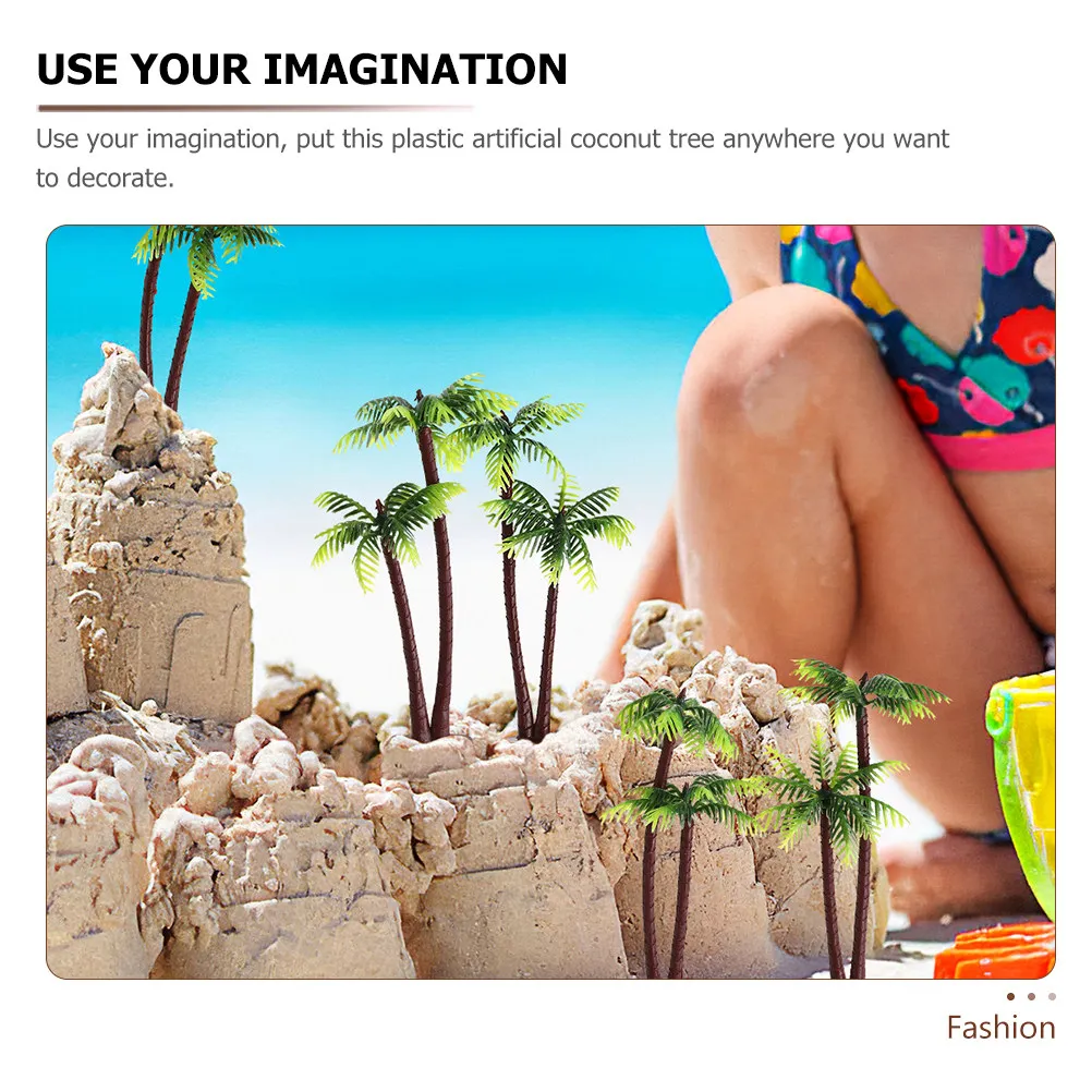 

20Pcs Miniature Tree Artificial Plastic Plant for Aquarium Coconut Tree Decoration Fish Tank Plants Landscape DIY Setup