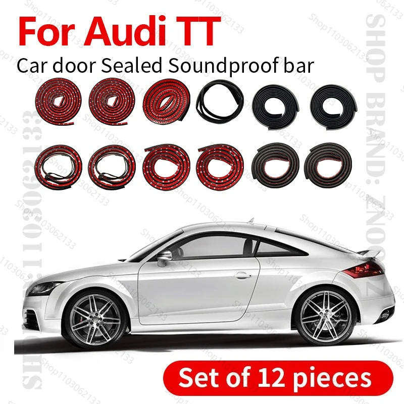 

1995-2023 для Audi TT, уплотнительная лента для двери автомобиля, резиновая двухслойная уплотнительная лента, звукоизоляционная лента, пылезащитная уплотнительная лента, набор из 12 шт.