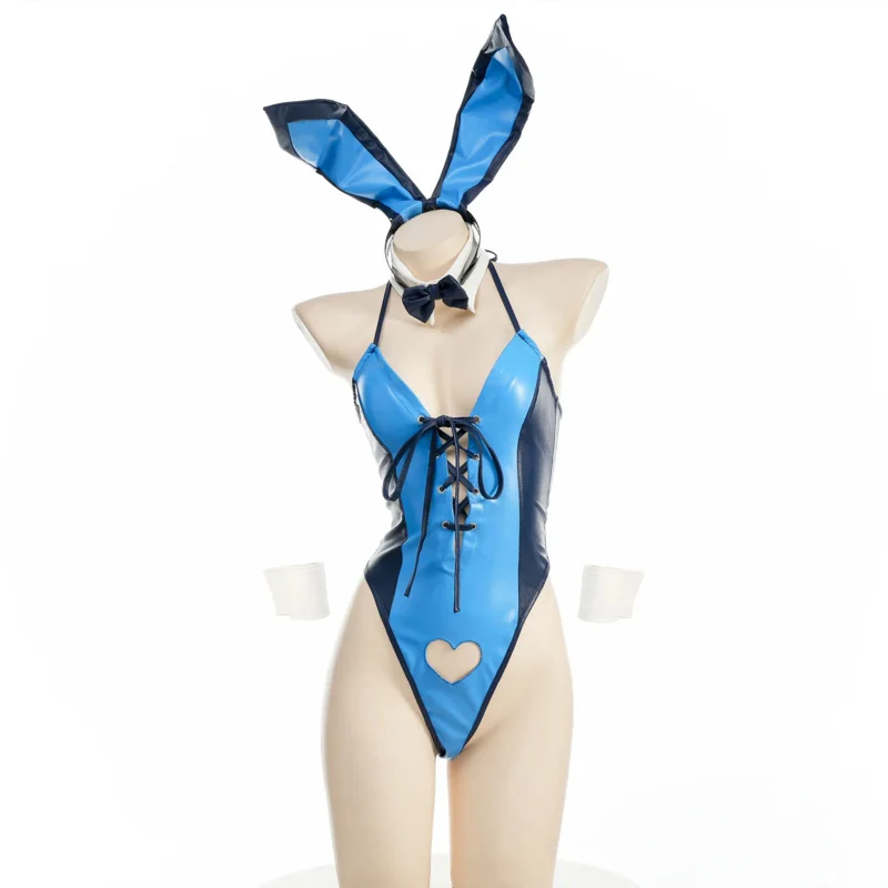 2025 Nuovo Anime Bunny Girl Love Hollow Leather Halter Body Uniforme Vestito Costume Cosplay Halloween Simpatico Coniglio Gioco di Ruolo Unde