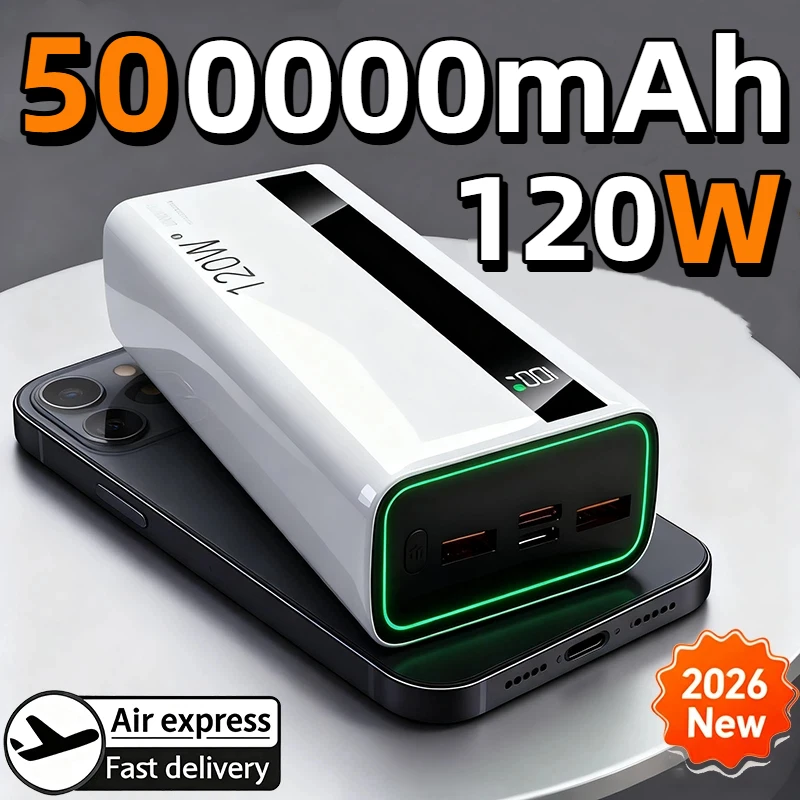 500000 مللي أمبير قدرة عالية 120 واط قوة البنك شحن سريع للغاية قوة البنك شاحن بطارية محمول آيفون سامسونج هواوي Xiaomi