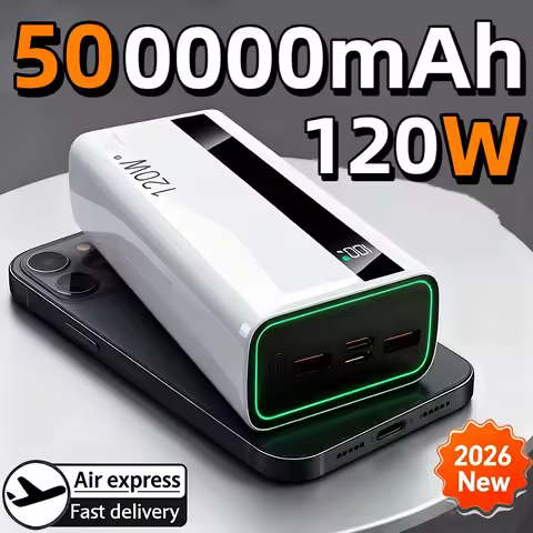 500000mAh High Capacity 120W Power Bank Super Fast Charging Power Bank Portable Battery Charger For iPhone Samsung Huawei Xiaomi