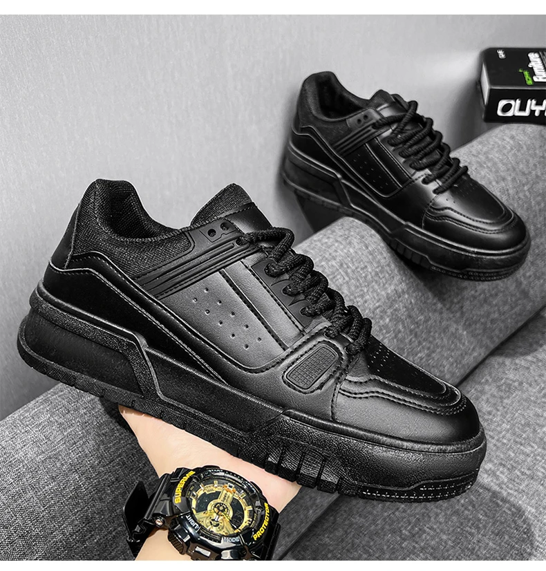 Herren Koreanische Freizeitschuhe mit Dicker Sohle für Alle Jahreszeiten, Weiche Rutschfeste Leichte Outdoor-Wanderschuhe, Flache Sportschuhe für Studenten – Detail 17