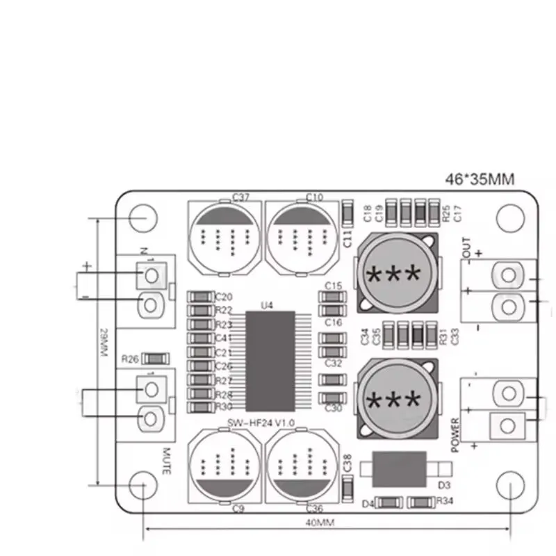 TPA3118 digital power amplifier module PBTL monaural digital power amplifier board power amplifier module 1X60W