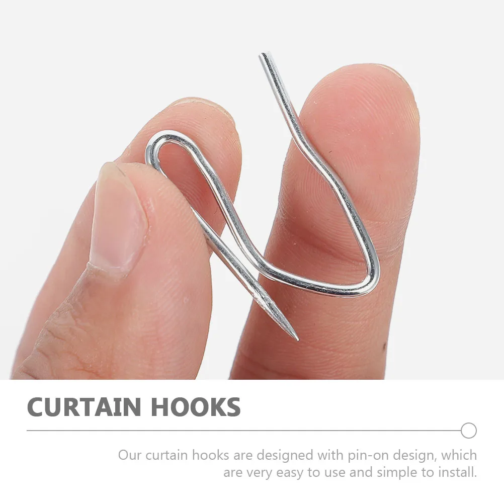 58 قطعة خطاف ستارة من الفولاذ المقاوم للصدأ دبوس على السنانير لستائر الدش نافذة الباب مقاوم للصدأ يدوم طويلاً