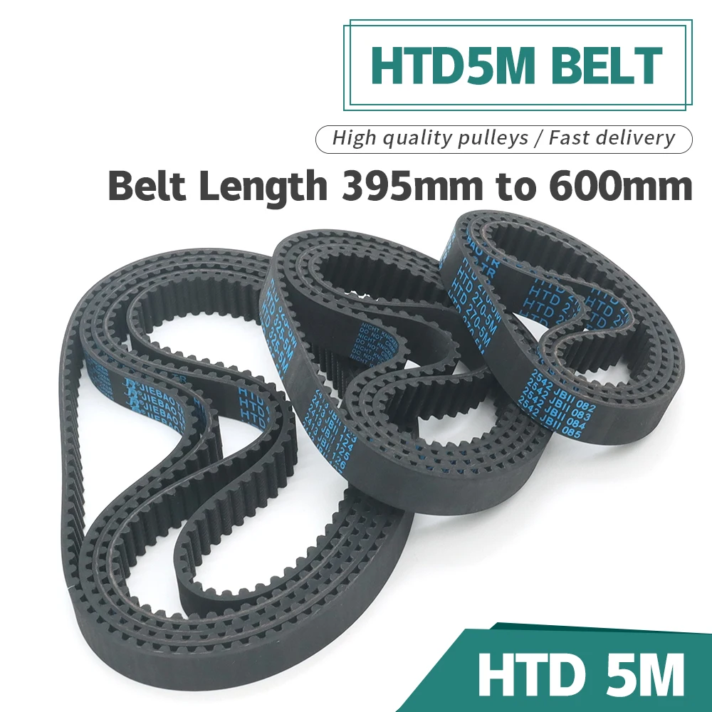 HTD 5M Belt Length 395mm-600mm HTD5M Pulley Belt for CNC Engraving Machine HTD5M 10mm 15mm 20mm 25mm 30mm HTD 5M Toothed Belt