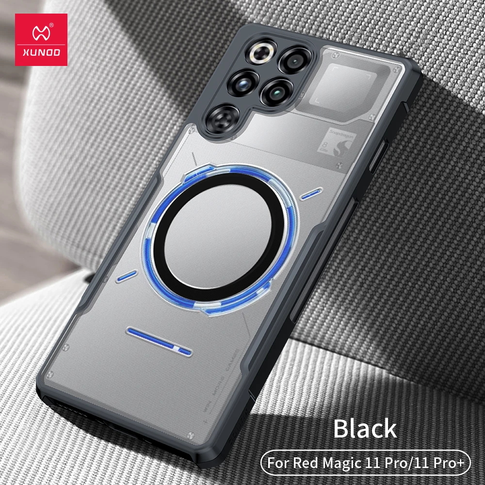 Xundd Schutzhülle für Nubia Red Magic 11 Pro, Red Magic 11 Pro Plus, stoßfeste Airbag-Hülle, Kameraschutz, transparente Rückseite mit Streifen – Detail 1