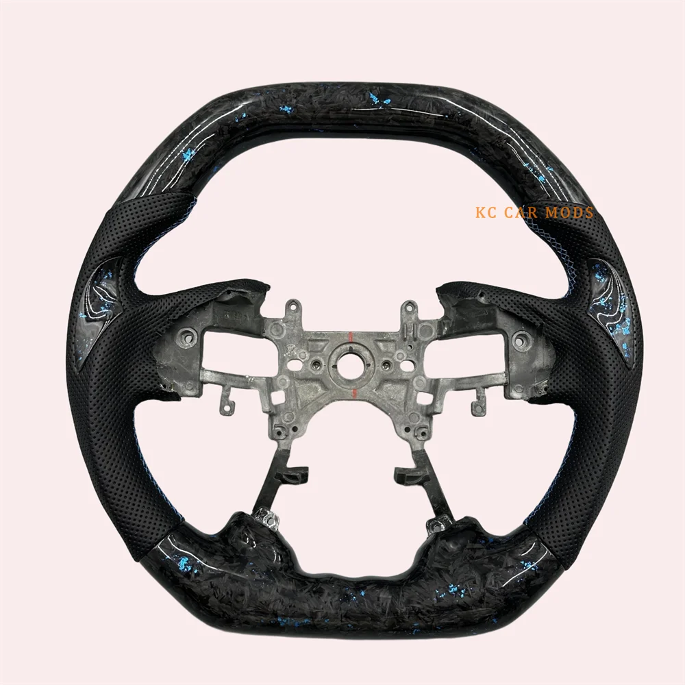 

Customized Flat Bottom Forged Carbon Fiber Black Leather Steering Wheel For Honda Accord 9th 2013 2014 2015 2016 2017