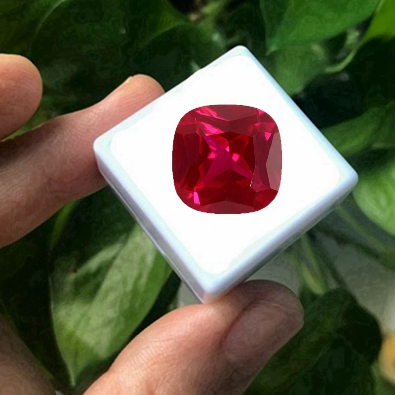 

Pretty Large Cushion Cut Ruby 15×15mm VVS Loose Gemstone for Jewelry Making Gem Beads