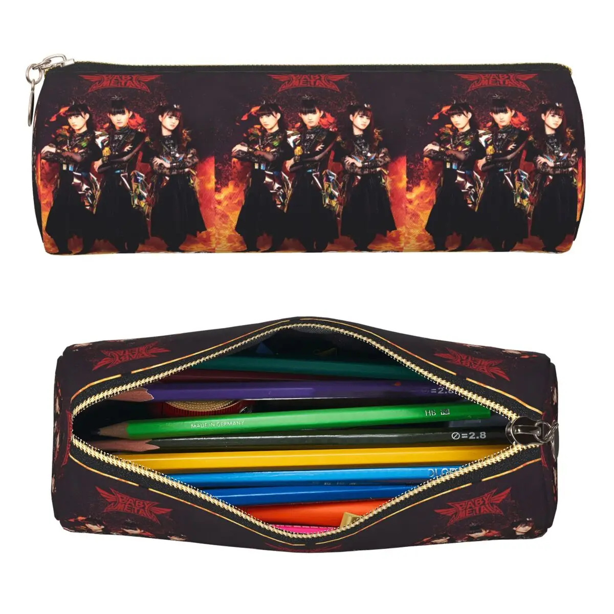 Babymetal Tour Federmäppchen, Federtasche, zylindrische Stiftbox, Federtasche für Jungen und Mädchen, Schreibwaren