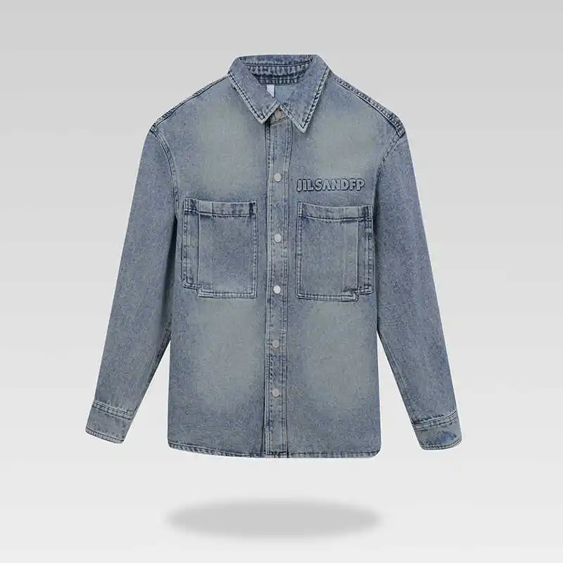 

Ретро-куртка из плотного денима свободного кроя, модная, осенняя новинка, стильная рабочая одежда, приталенная, с длинными рукавами, молодежная верхняя одежда