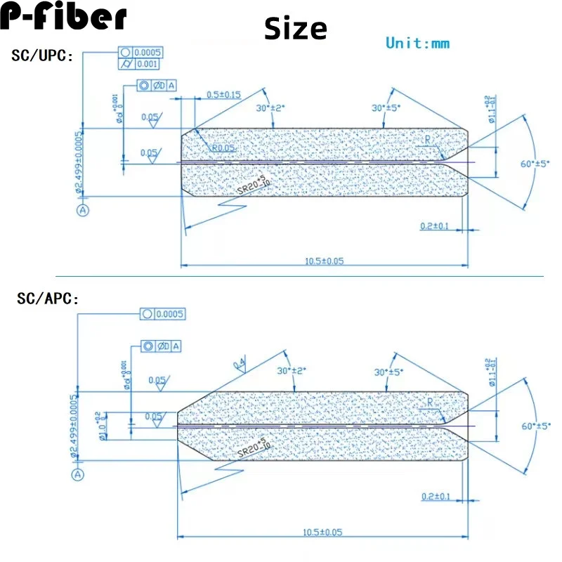 fiber ferrule SC FC ST 1000pcs Singlemode Multimode Fiber Connectors Universal Insert UPC and APC Fiber Ceramic Insert