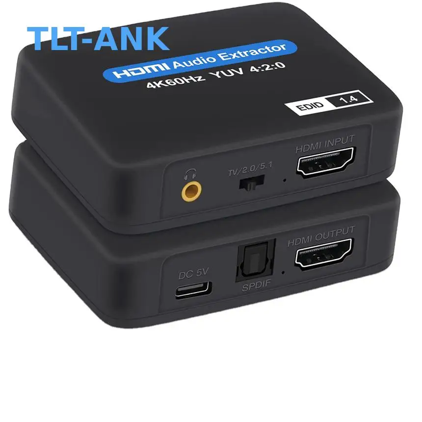 

Аудиоэкстрактор 4K 60 Гц HDMI-HDMI с оптическим выходом 5.1 Toslink SPDIF и разъемом 3,5 мм для PS5 PS4