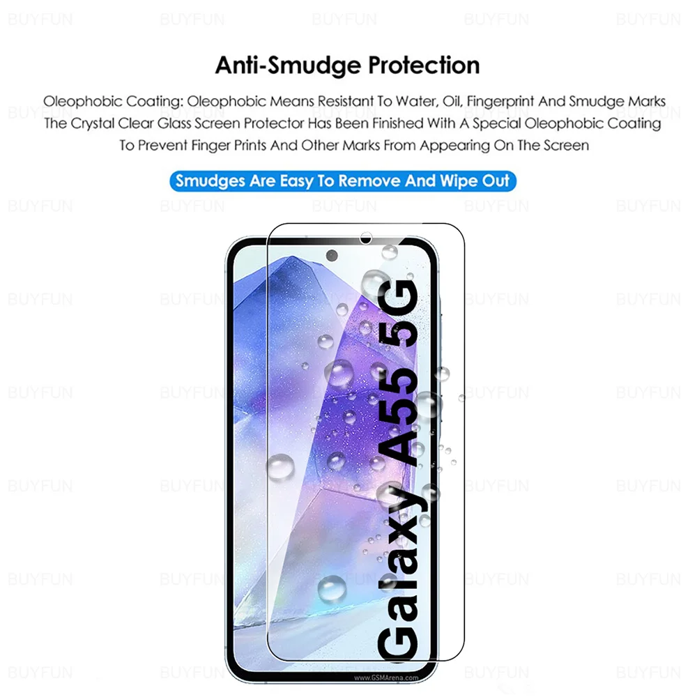 Vidro Temperado para Samsung Galaxy A55, Protetor de Tela Do Telefone, Filme De Armadura, Galaxy A55, Samsung Galaxy A55, Samsung Galaxy A55, A 55, 55A, 5G, SM-A556B, 6.6 ", PCes 1-4