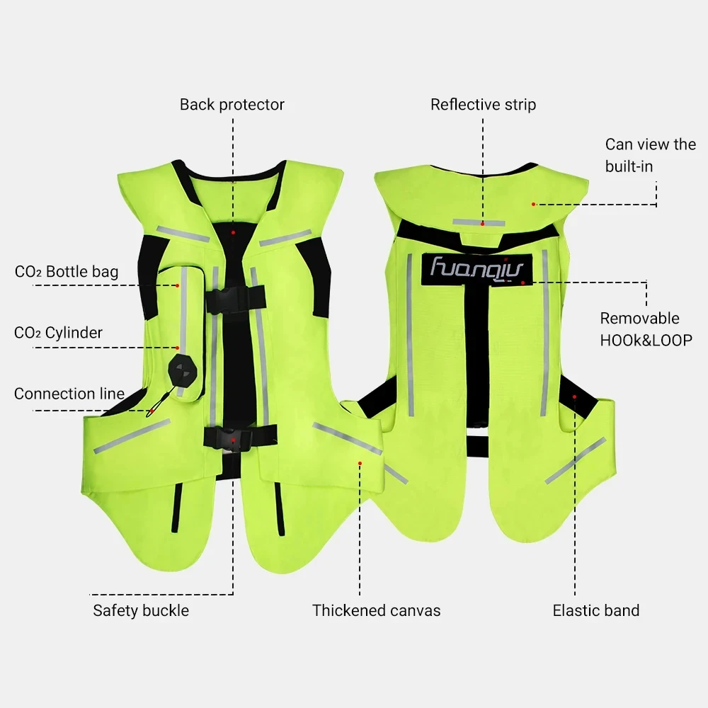 Cycling Airbag Vest Men Life Jacket Motorcycle Jacket Reflective Motocross Air Bag Moto Vest Protective S-3XL