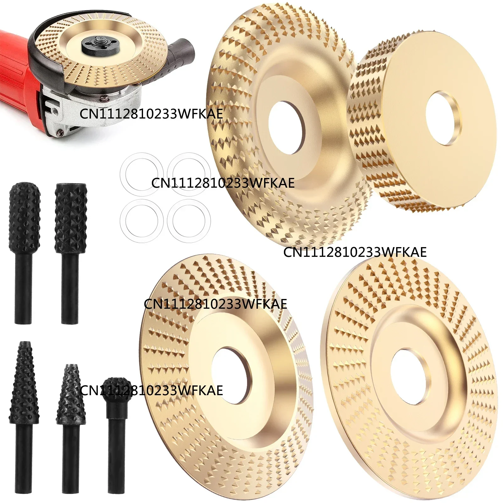 9Pcs Wood Grinding Polishing Wheel Rotary Disc Angle Grinder Wood Carving and Rotary Burr Rasp Set Abrasive Disc Tools