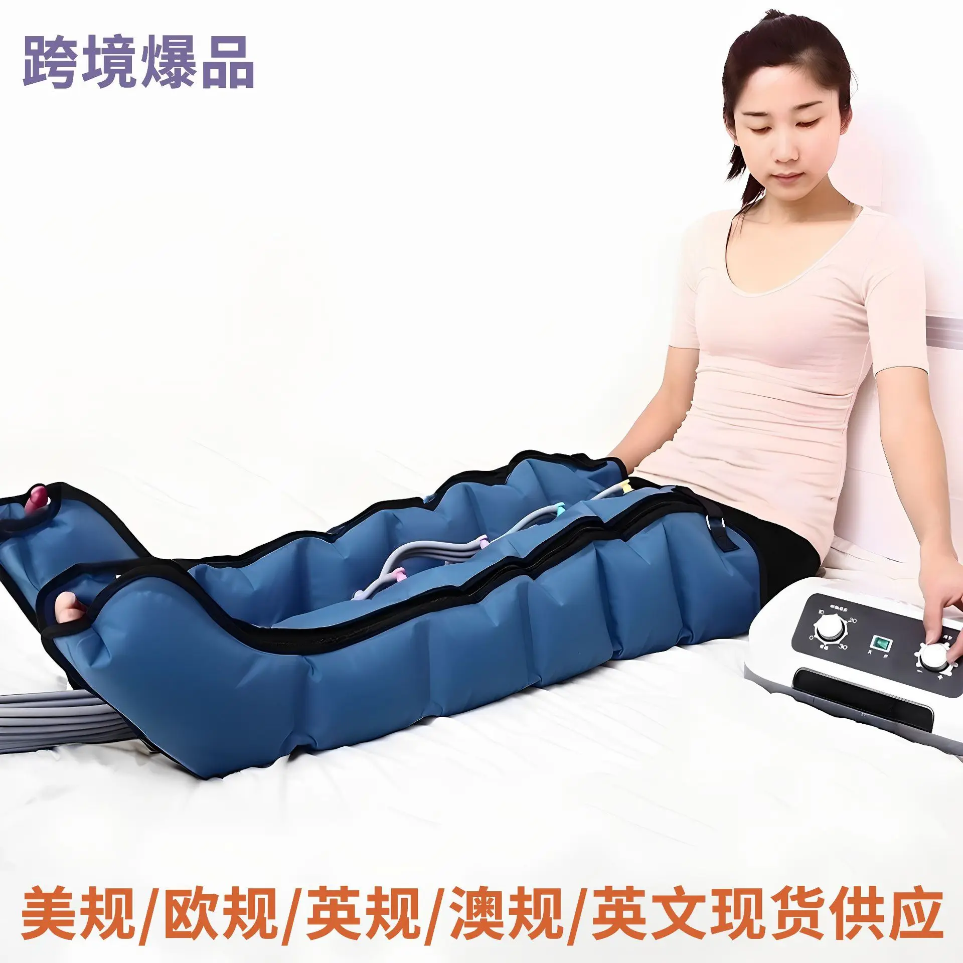 

Wholesale Pneumatic Elderly Leg Massager Six-chamber Air Wave Pressure Physiotherapy Leg Foot Air Pressure Massager Cross-border