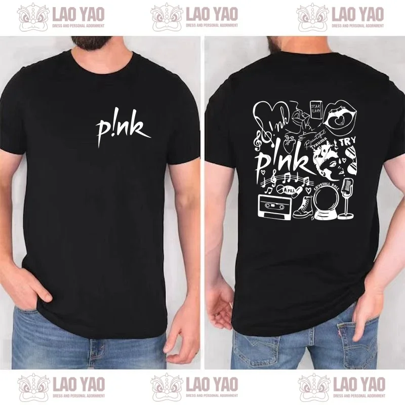 P!nk Y2k Clothing Music Festival Shirt Women\'s T-shirt Pink Singer Tour Streetwear Goth Clothes Harajuku Kpop Sportswear Man