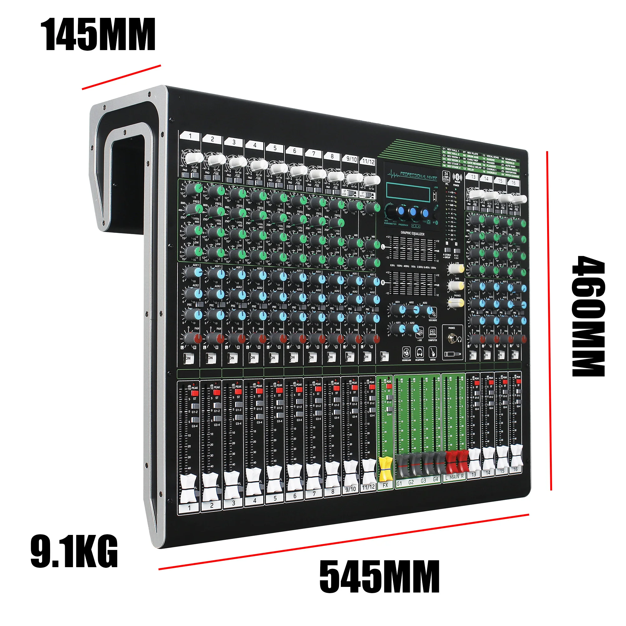 Leicozic 16 Channel Audio Mixer Professional Mixing Consola De Audio DJ Mikser Bluetooth +48V Equalizer Musical Instruments