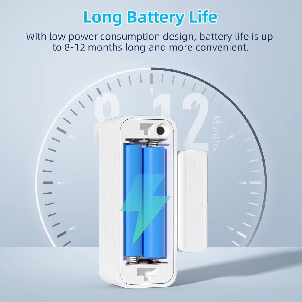 AVATTO Tuya WiFi Sensor de puerta inteligente puerta abierta/cerrada Detector inalámbrico sistema de alarma Control por aplicación, funciona con Alexa Google Home