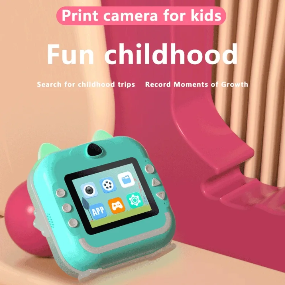 

1080P Kids Instant Print Mini Camera,Thermal Video Toy Camera,HD Screen APP Connect,Kids Outdoor Gift 16G Card & Thermal Paper
