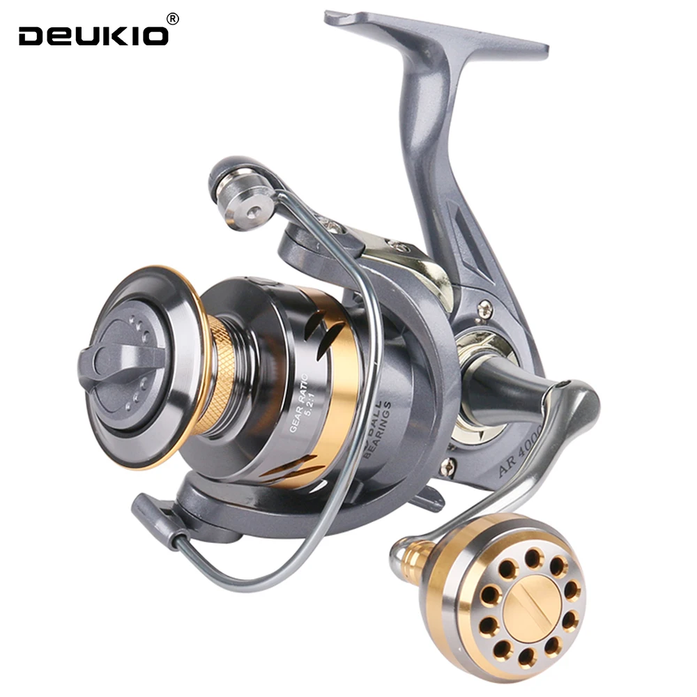 DEUKIO Neue Ankunft Salzwasser Angelrolle Spinning 2000-7000 Metallgriff Max Drag 15 KG wasserdichte Rollen