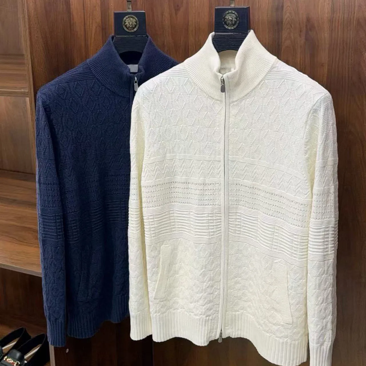 

BC Italian linen cotton blend zip-up knitted cardigan