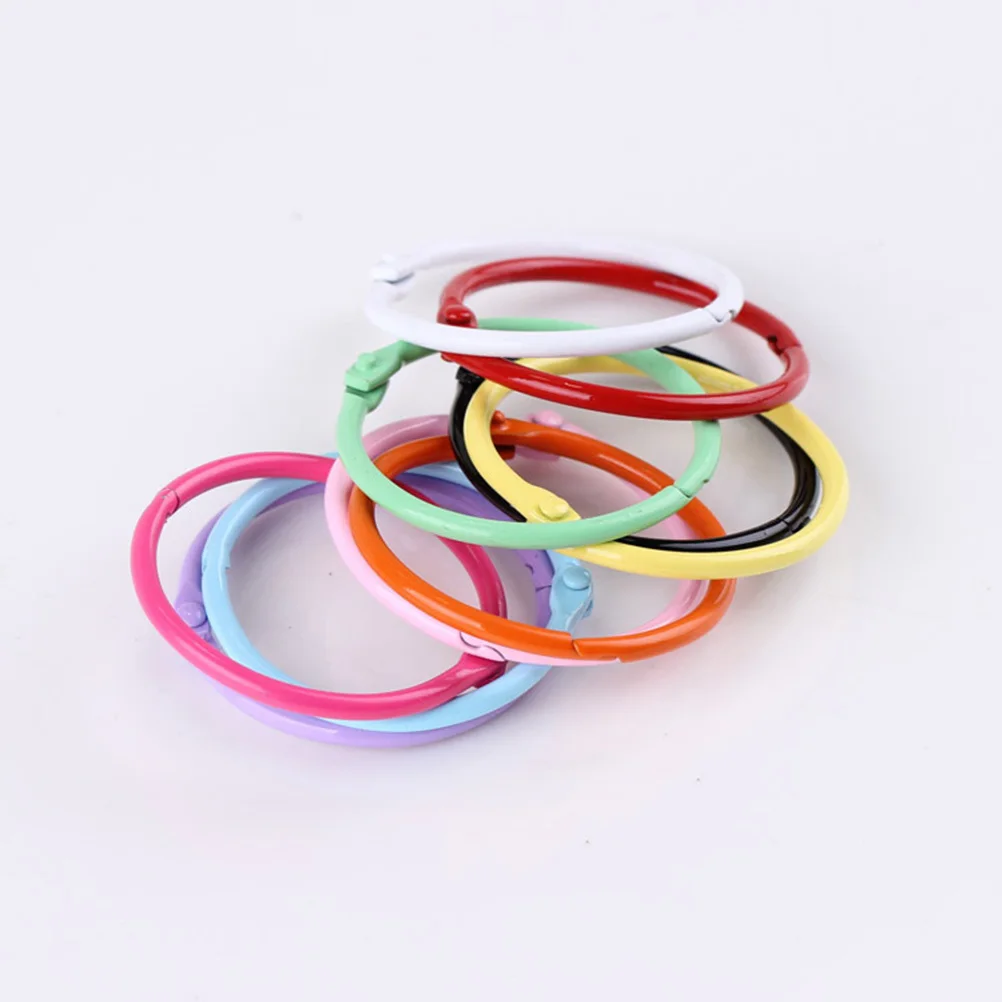

24Pcs Colorful Loose Leaf Binder Rings Metal Book Rings for Scrapbooking Keychain Clip Photo Paper Organizer Holder